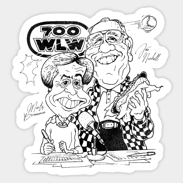 Marty and Joe 700 WLW Cincinnati Baseball Broadcasters Sticker by Defunctland